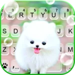 fluffy cute dog android application logo